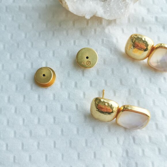 New Gold Julie Vos Catalina Clear Crystal Earrings - Picture 2 of 3